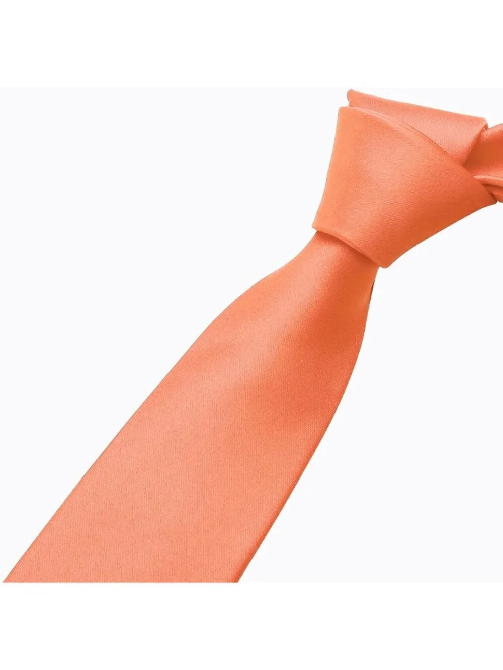 Men's Coral Solid Microfiber Plain Formal Silk Necktie For Business Dress Tie